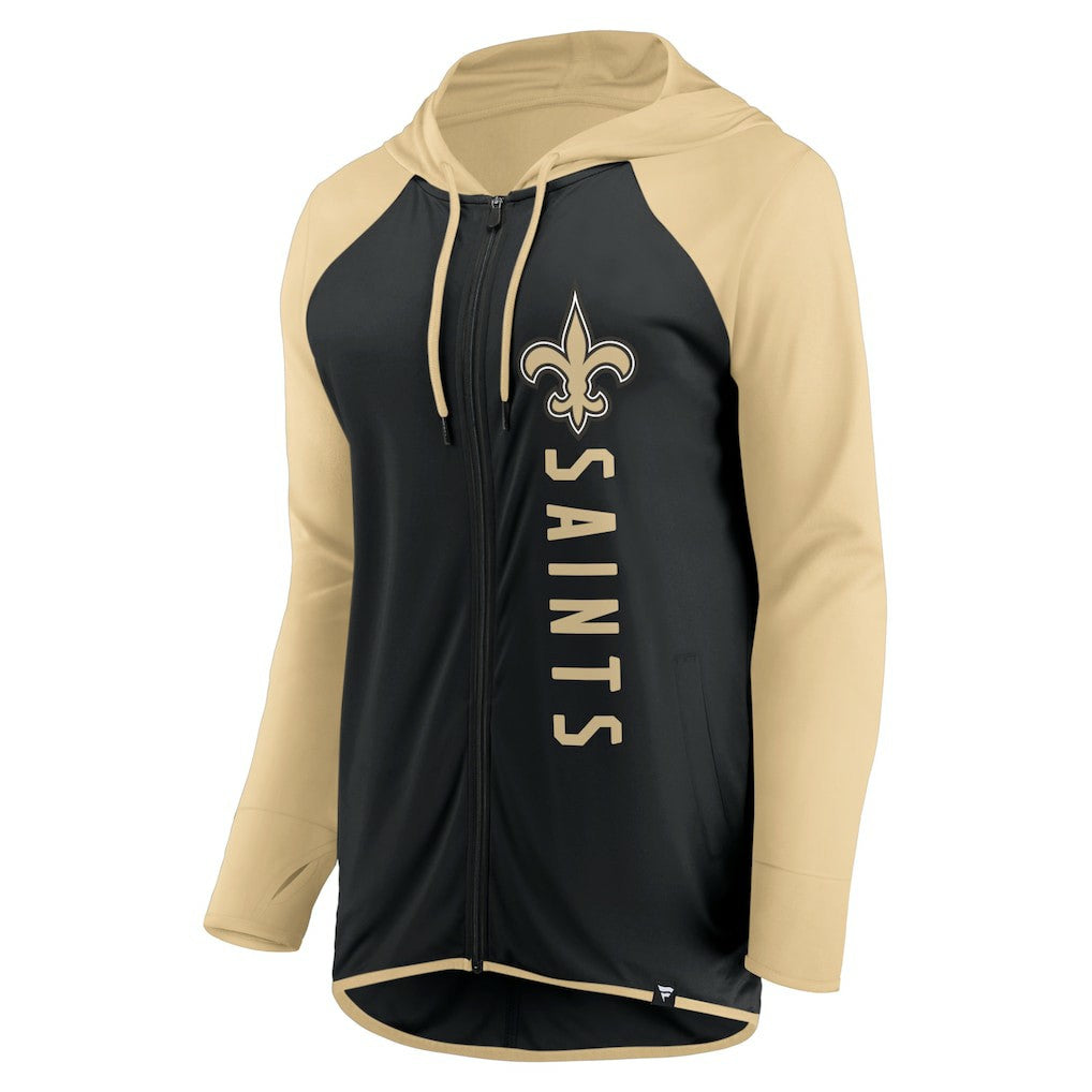 New Orleans Saints Women's Forever Fan Full-Zip Hoodie Black/Gold - Fanatics