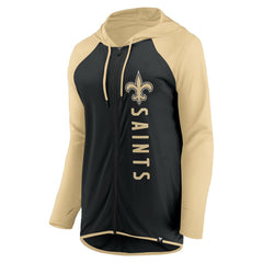 New Orleans Saints Women's Forever Fan Full-Zip Hoodie Black/Gold - Fanatics