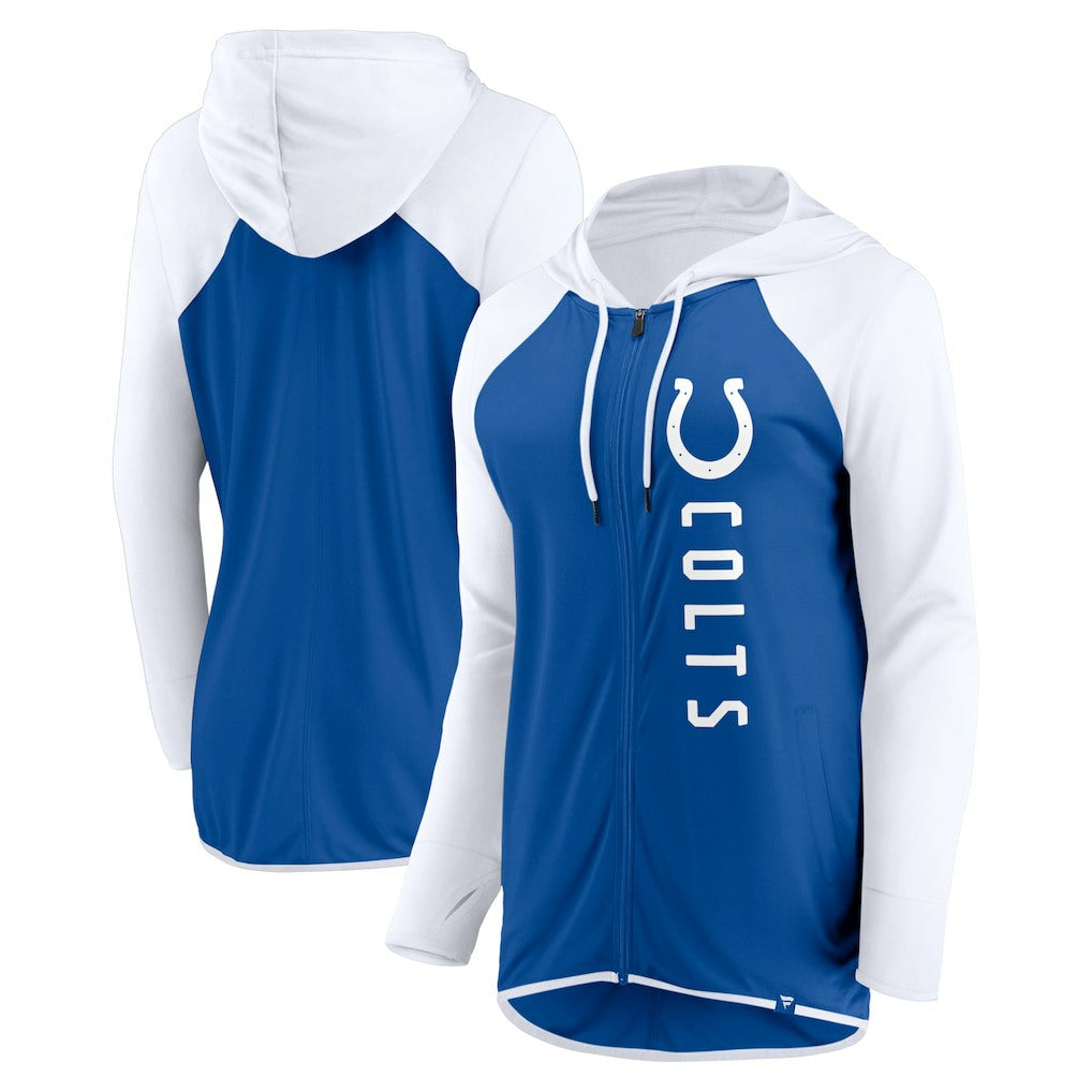 Indianapolis Colts Women's Forever Fan Full-Zip Hoodie Royal/White - Fanatics