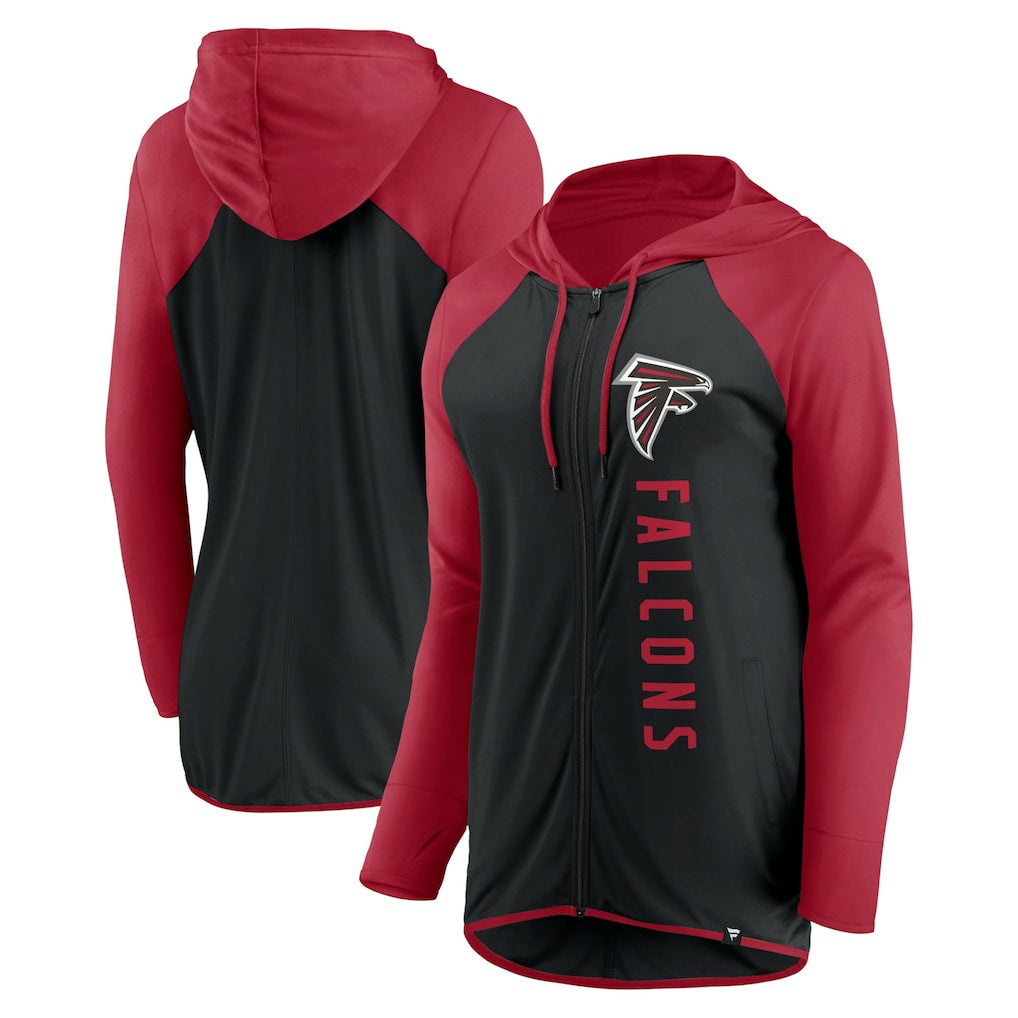 Atlanta Falcons Women's Forever Fan Full-Zip Hoodie Black/Red - Fanatics