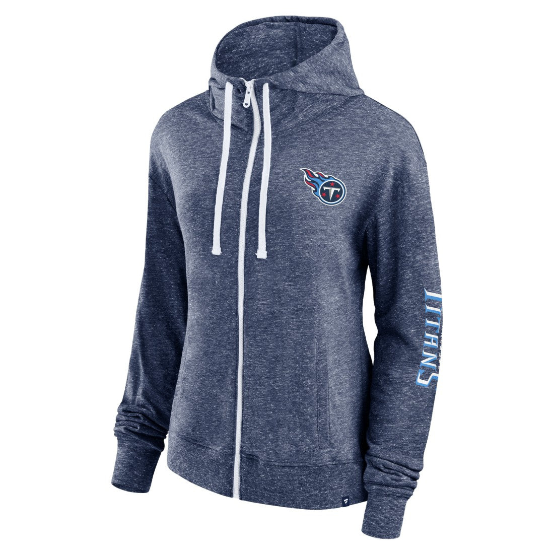 Tennessee Titans Women's Opening Coin Flip Lightweight Full-Zip Hoodie Heather Navy - Fanatics