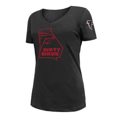Atlanta Falcons New Era Women's Dirty Birds Kickoff V-Neck T-Shirt Black - NFL