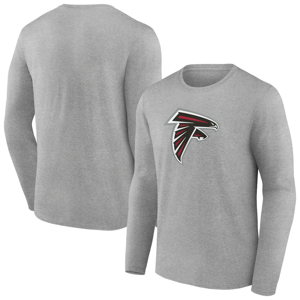Atlanta Falcons Primary Team Logo Long Sleeve T-Shirt Heather Gray - NFL