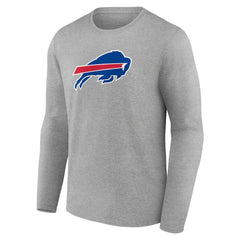 Buffalo Bills Primary Team Logo Long Sleeve T-Shirt Heather Gray - NFL