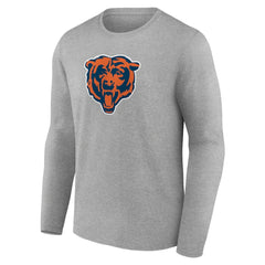 Chicago Bears Primary Team Logo Long Sleeve T-Shirt Heather Gray - NFL
