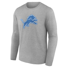 Detroit Lions Primary Team Logo Long Sleeve T-Shirt Heather Gray - NFL