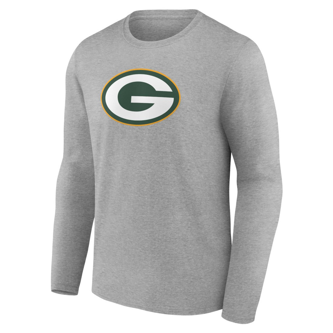 Green Bay Packers Primary Team Logo Long Sleeve T-Shirt Heather Gray - NFL