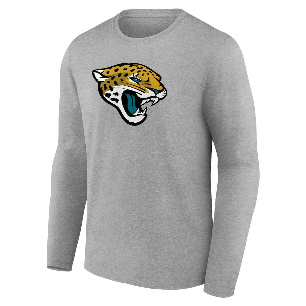 Jacksonville Jaguars Primary Team Logo Long Sleeve T-Shirt Heather Gray - NFL
