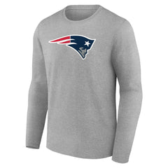 New England Patriots Primary Team Logo Long Sleeve T-Shirt Heather Gray - NFL