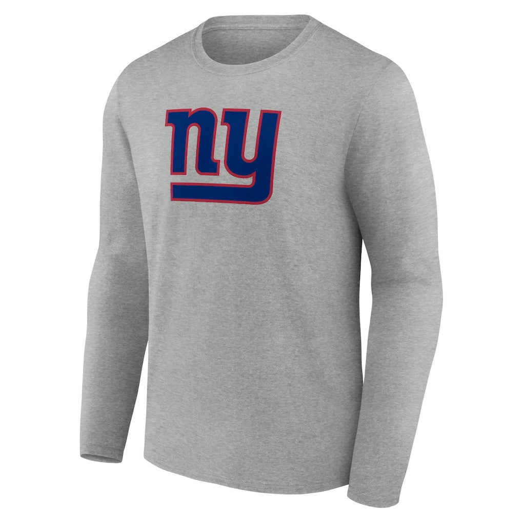 New York Giants Primary Team Logo Long Sleeve T-Shirt Heather Gray - NFL