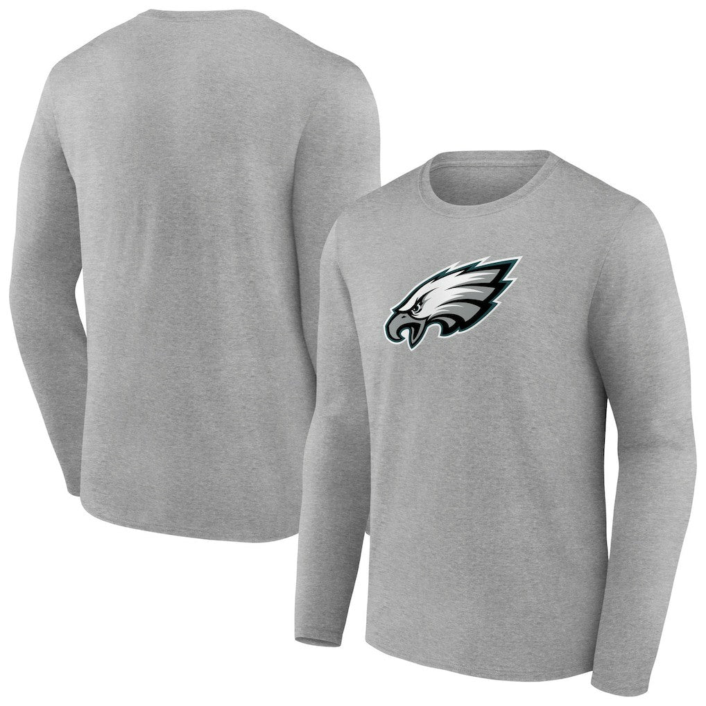 Philadelphia Eagles Primary Team Logo Long Sleeve T-Shirt Heather Gray - NFL