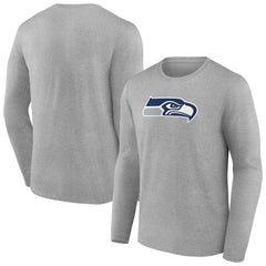 Seattle Seahawks Primary Team Logo Long Sleeve T-Shirt Heather Gray - NFL