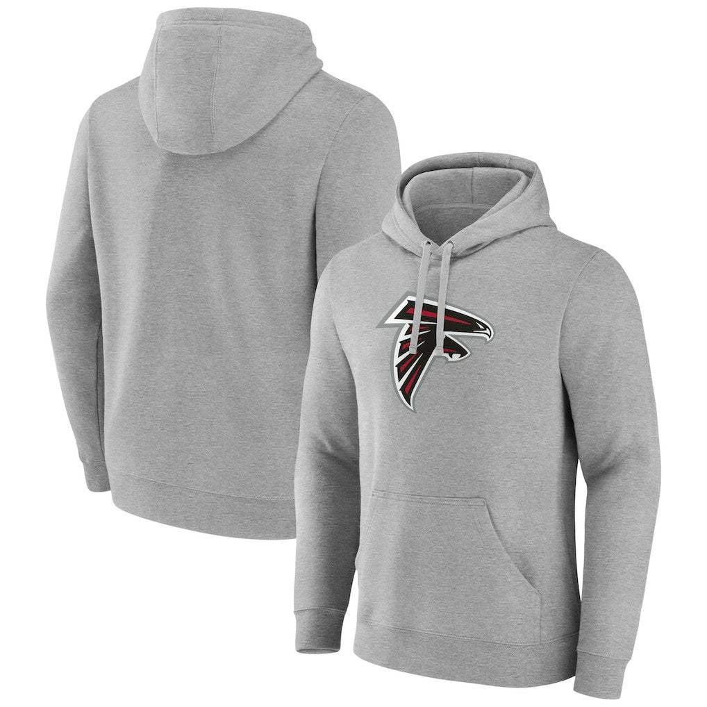 Atlanta Falcons Primary Team Logo Fitted Pullover Hoodie Heather Gray - NFL