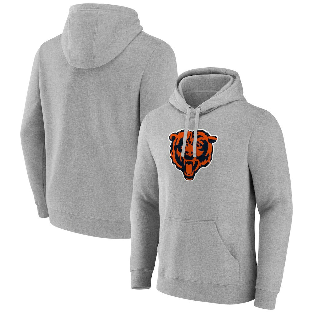 Chicago Bears Primary Team Logo Fitted Pullover Hoodie Heather Gray - NFL
