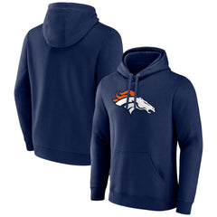 Denver Broncos Primary Team Logo Fitted Pullover Hoodie Navy - NFL