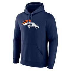 Denver Broncos Primary Team Logo Fitted Pullover Hoodie Navy - NFL