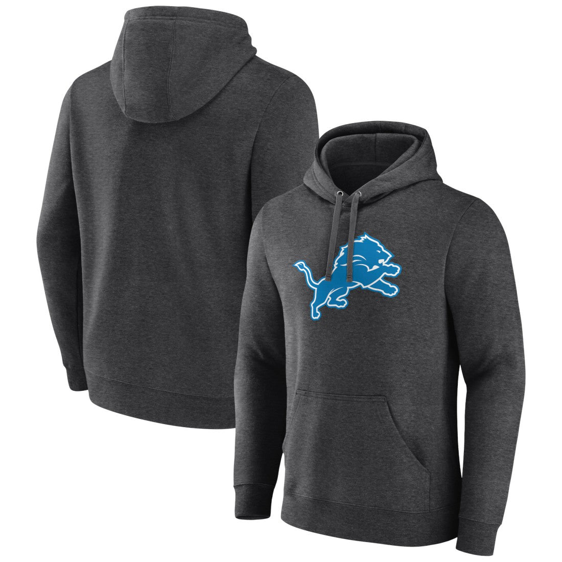 Detroit Lions Primary Team Logo Fitted Pullover Hoodie Charcoal - NFL