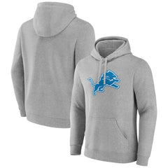 Detroit Lions Primary Team Logo Fitted Pullover Hoodie Heather Gray - NFL