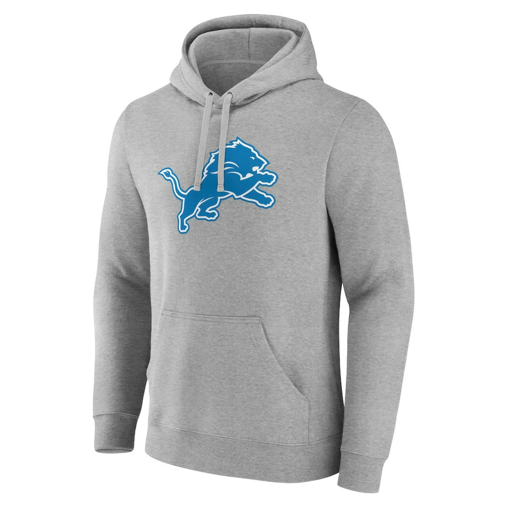 Detroit Lions Primary Team Logo Fitted Pullover Hoodie Heather Gray - NFL