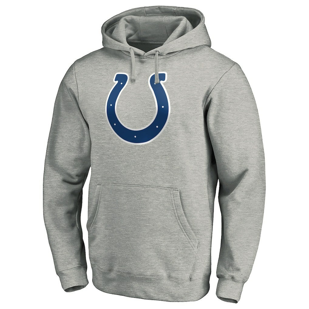 Indianapolis Colts Primary Team Logo Fitted Pullover Hoodie Heather Gray - NFL