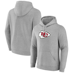 Kansas City Chiefs Primary Team Logo Fitted Pullover Hoodie Heather Gray - NFL