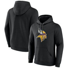 Minnesota Vikings Primary Team Logo Fitted Pullover Hoodie Black - NFL