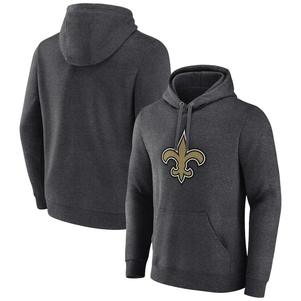 New Orleans Saints Primary Team Logo Fitted Pullover Hoodie Charcoal - NFL
