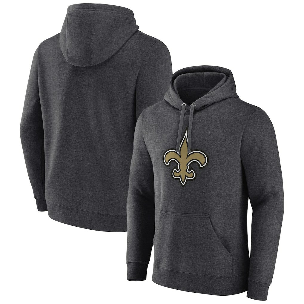 New Orleans Saints Primary Team Logo Fitted Pullover Hoodie Charcoal - NFL