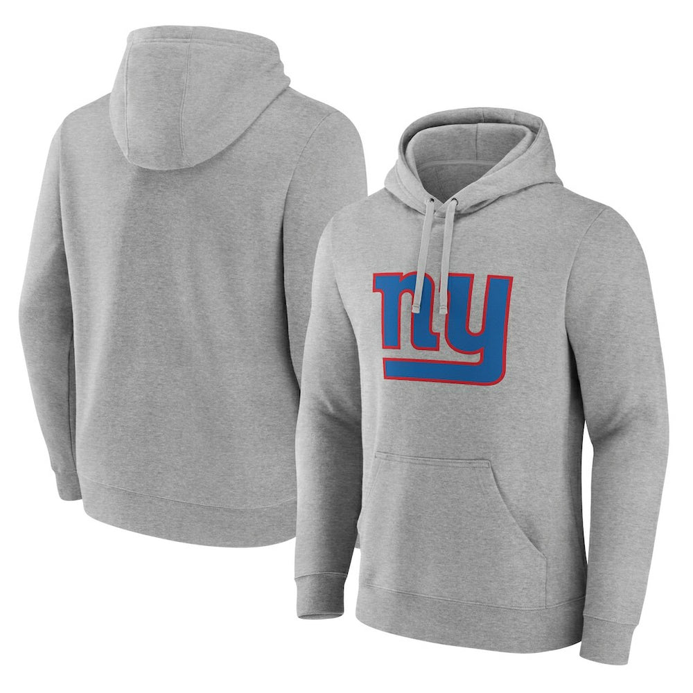 New York Giants Primary Team Logo Fitted Pullover Hoodie Heather Gray - NFL