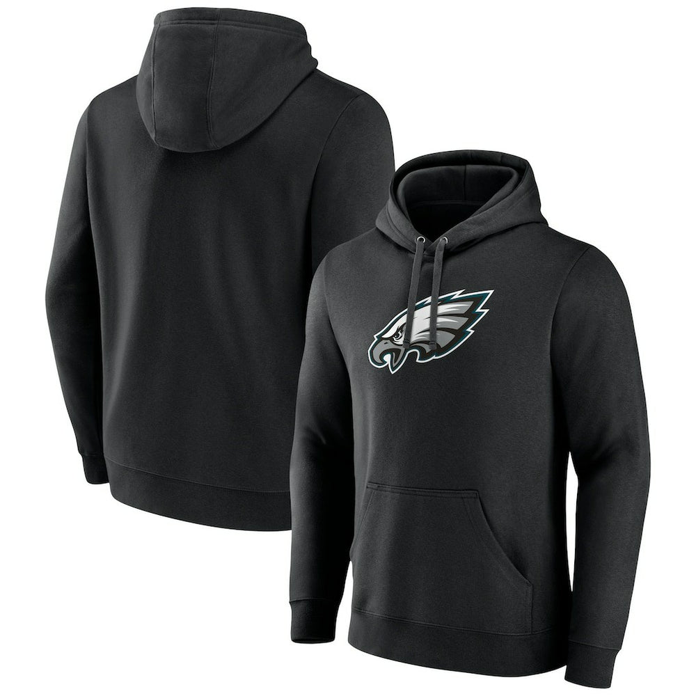 Philadelphia Eagles Primary Team Logo Fitted Pullover Hoodie Black - NFL