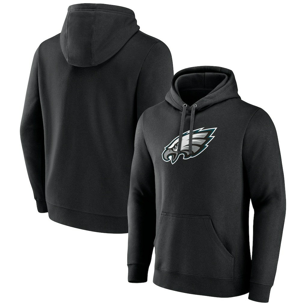 Philadelphia Eagles Primary Team Logo Fitted Pullover Hoodie Black - NFL