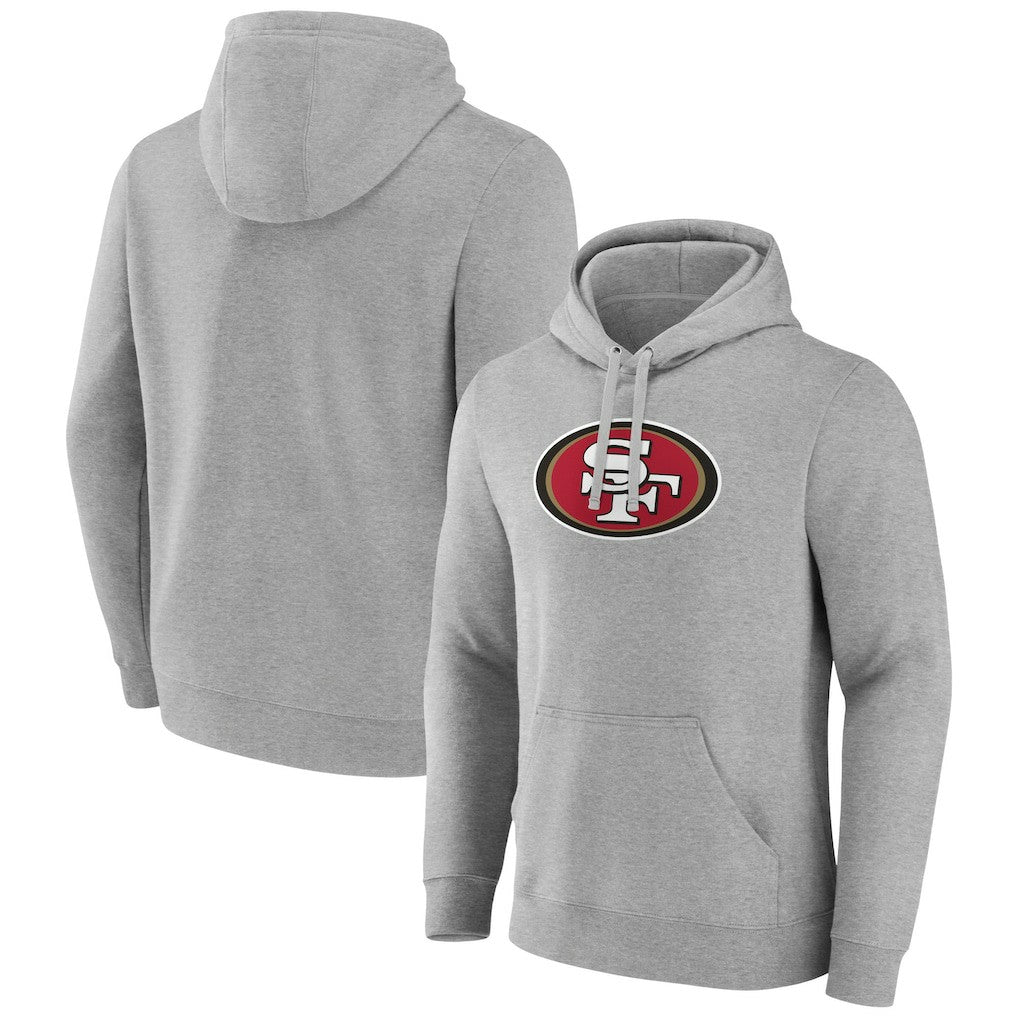 San Francisco 49ers Primary Team Logo Fitted Pullover Hoodie Heather Gray - NFL