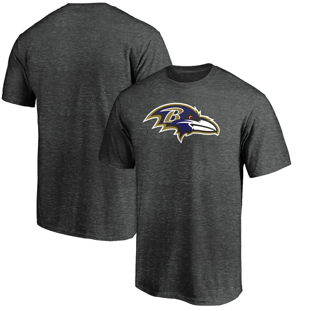 Baltimore Ravens Primary Logo T-Shirt Heather Charcoal - Fanatics