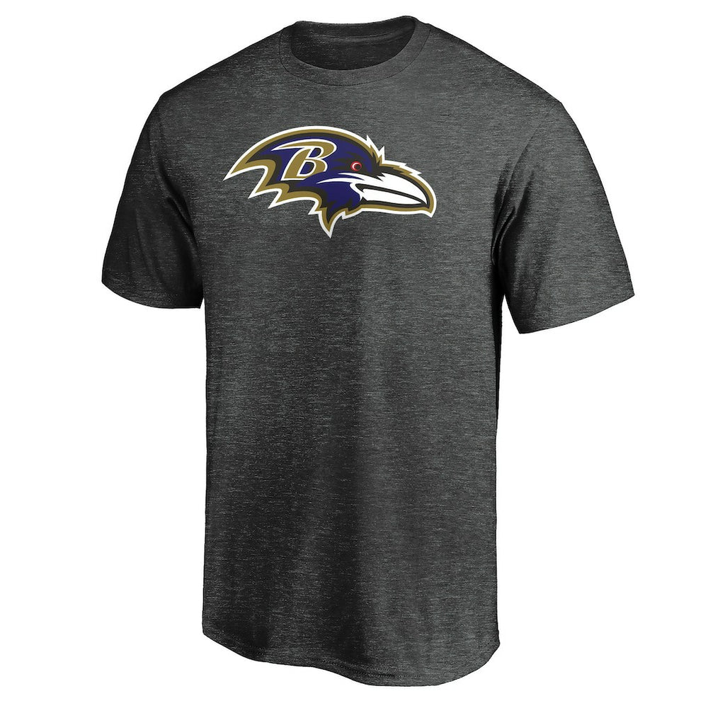 Baltimore Ravens Primary Logo T-Shirt Heather Charcoal - Fanatics
