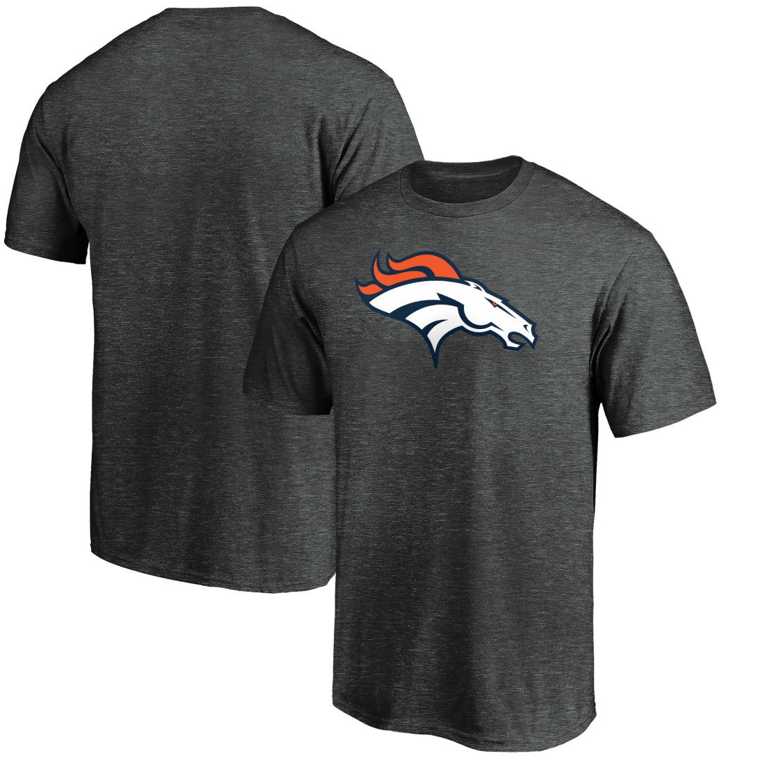 Denver Broncos Primary Logo T-Shirt Heather Charcoal - Fanatics