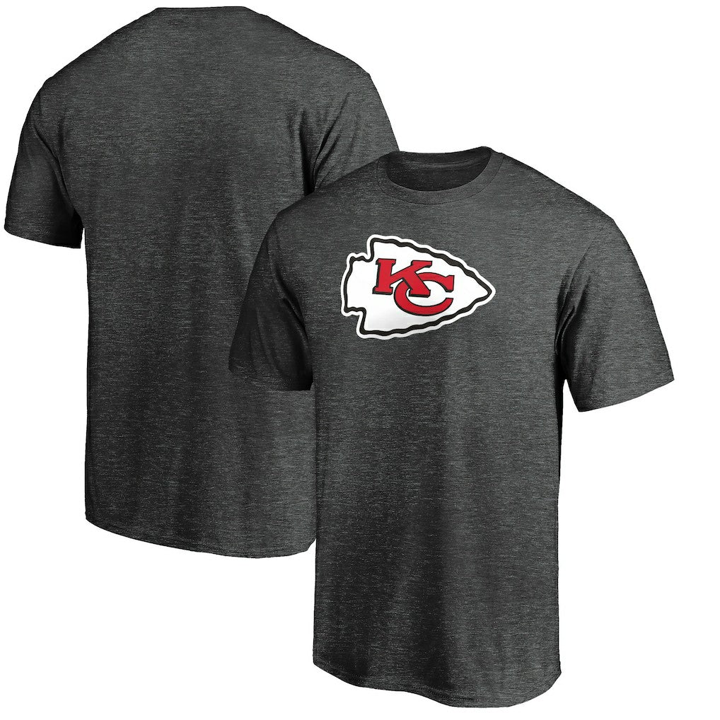 Kansas City Chiefs Primary Logo T-Shirt Heather Charcoal - Fanatics