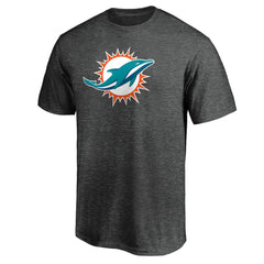 Miami Dolphins Primary Logo T-Shirt Heather Charcoal - Fanatics
