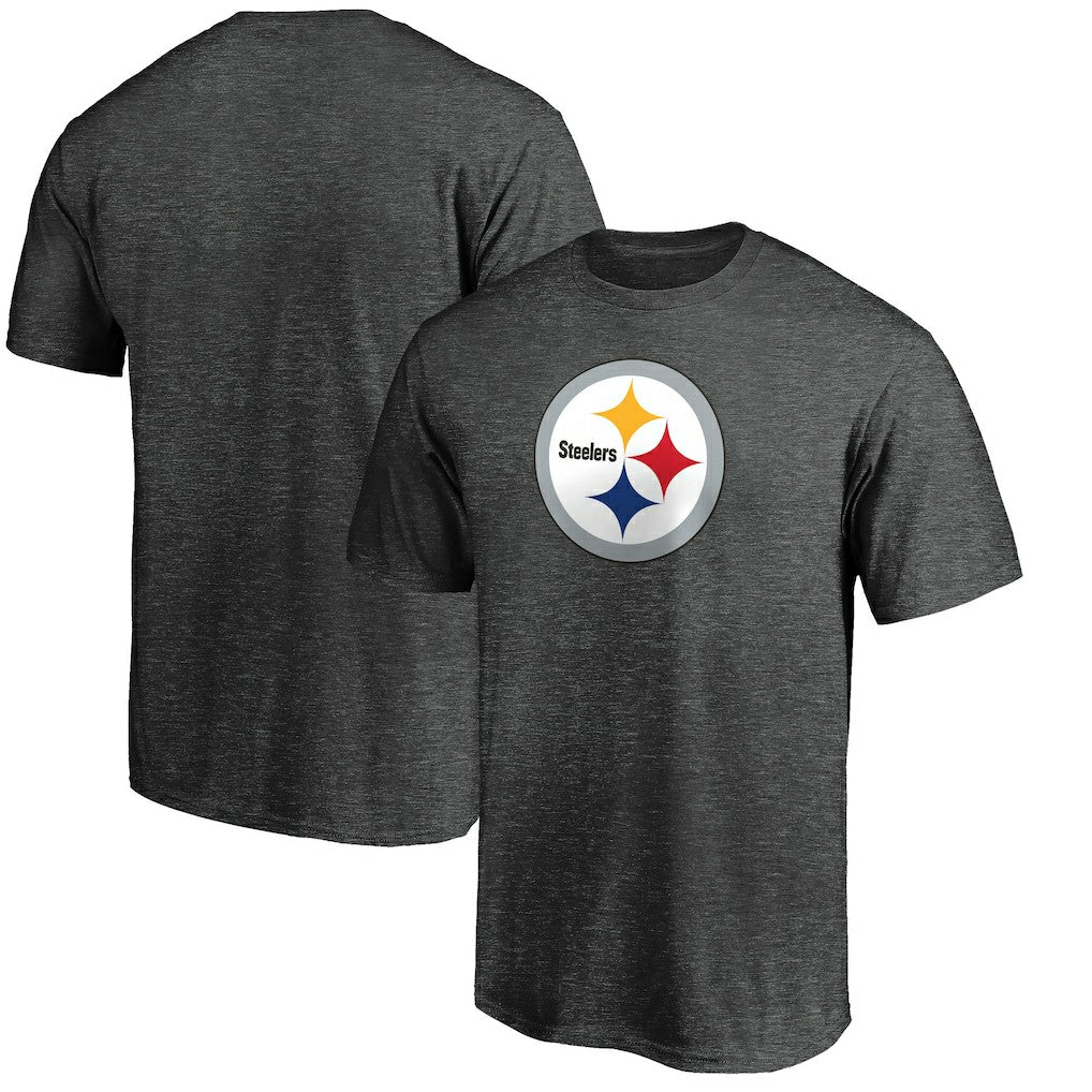 Pittsburgh Steelers Primary Logo T-Shirt Heather Charcoal - Fanatics