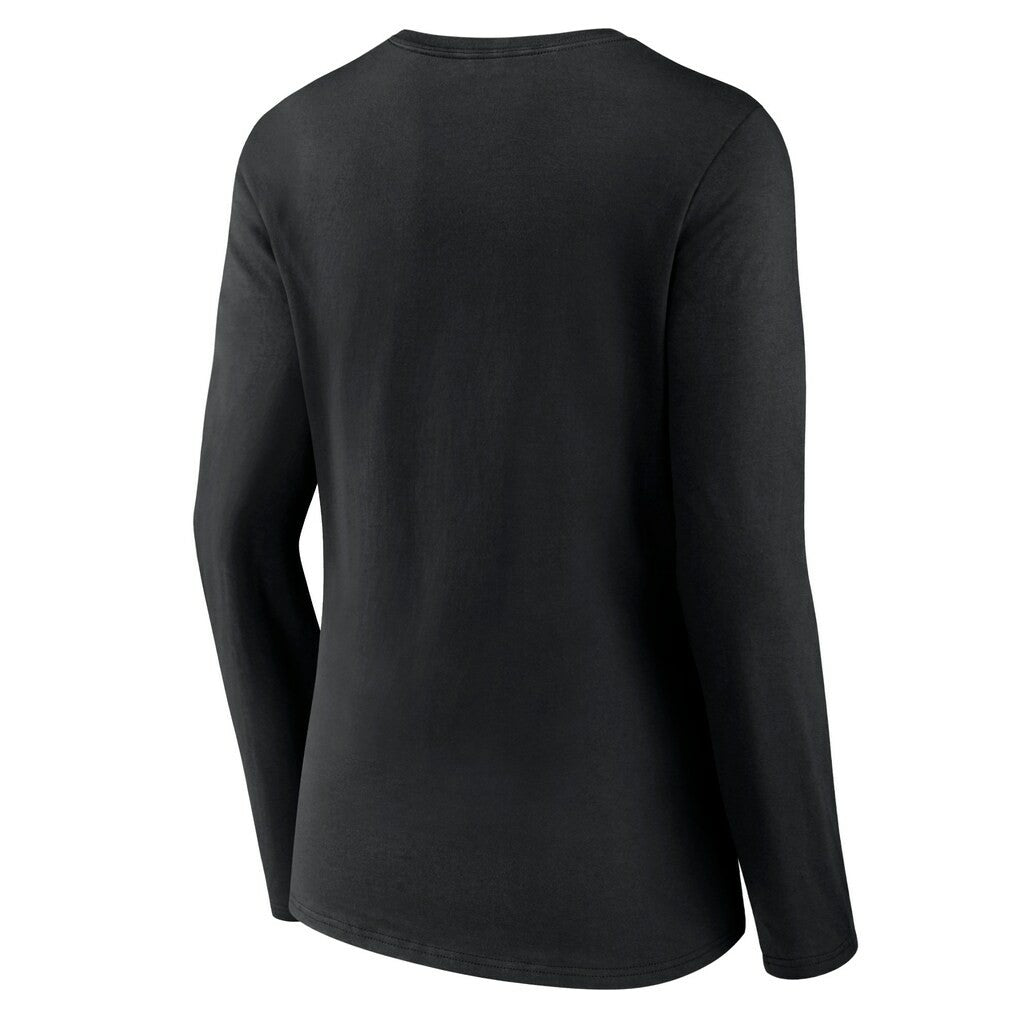 Washington Commanders Women's Primary Team Logo Long Sleeve V-Neck T-Shirt Black - NFL