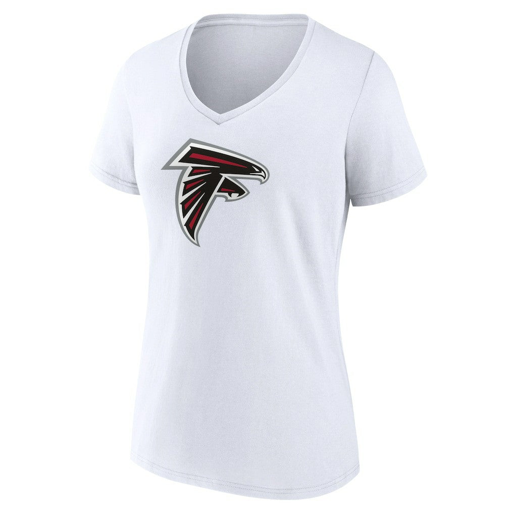 Atlanta Falcons Women's Primary Team Logo V-Neck T-Shirt White - NFL