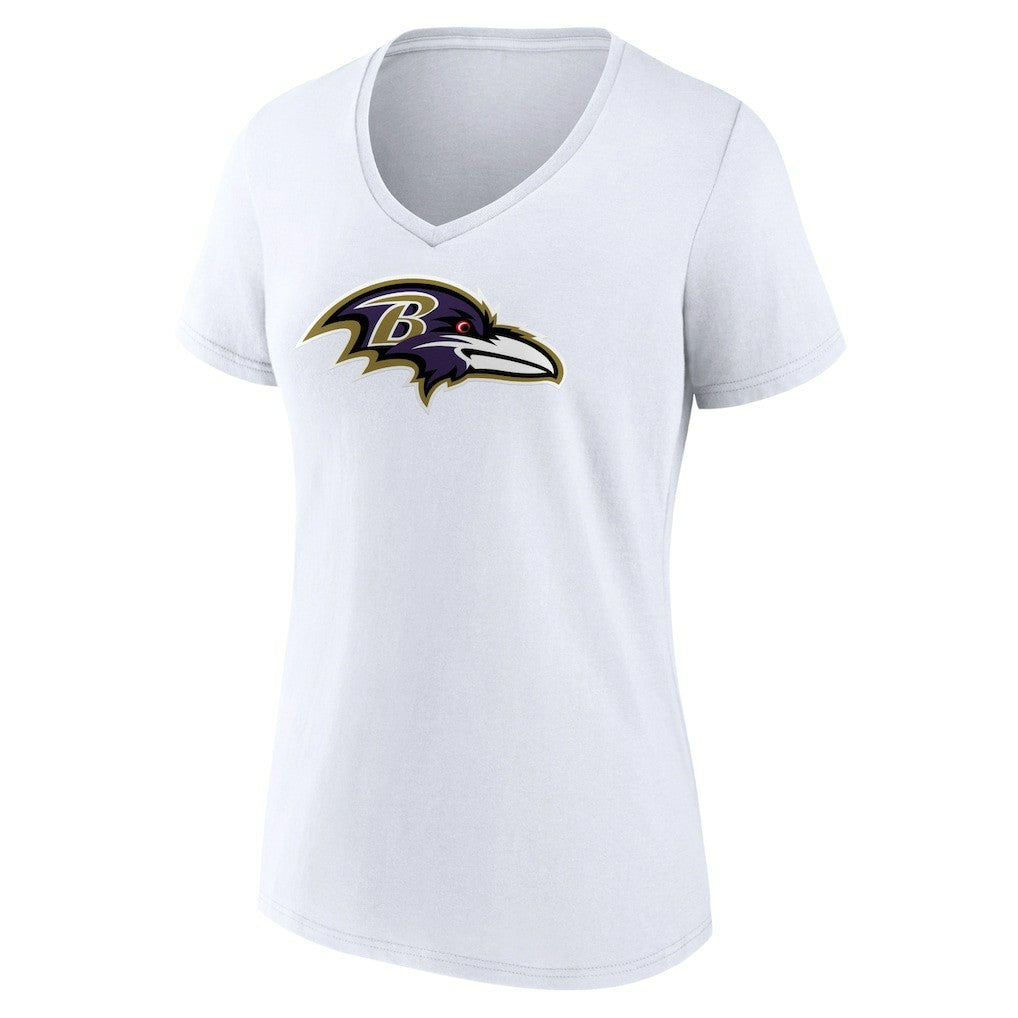 Baltimore Ravens Women's Primary Team Logo V-Neck T-Shirt White - NFL