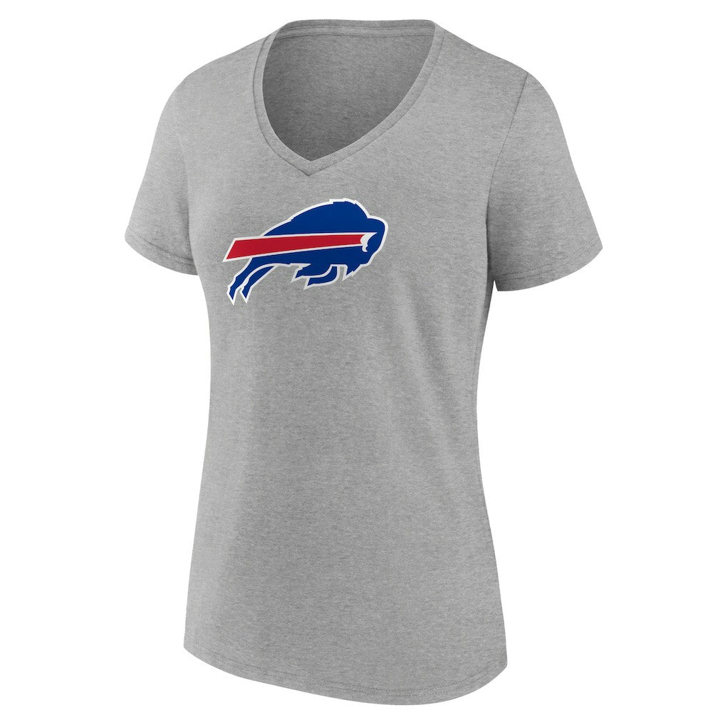 Buffalo Bills Women's Primary Team Logo V-Neck T-Shirt Heather Gray - NFL