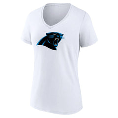Carolina Panthers Women's Primary Team Logo V-Neck T-Shirt White - NFL