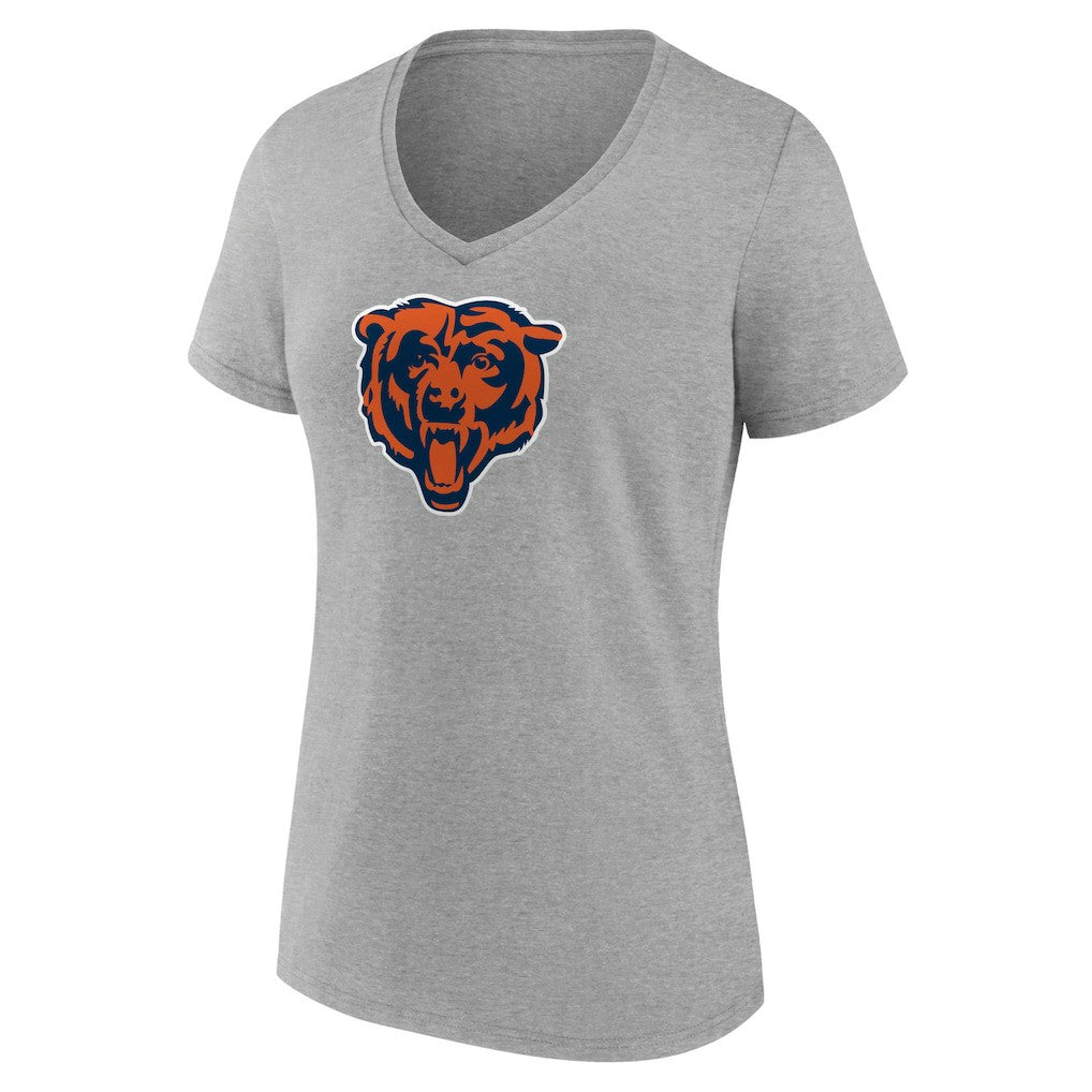 Chicago Bears Women's Primary Team Logo V-Neck T-Shirt Heather Gray - NFL