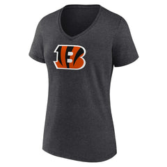 Cincinnati Bengals Women's Primary Team Logo V-Neck T-Shirt Charcoal - NFL