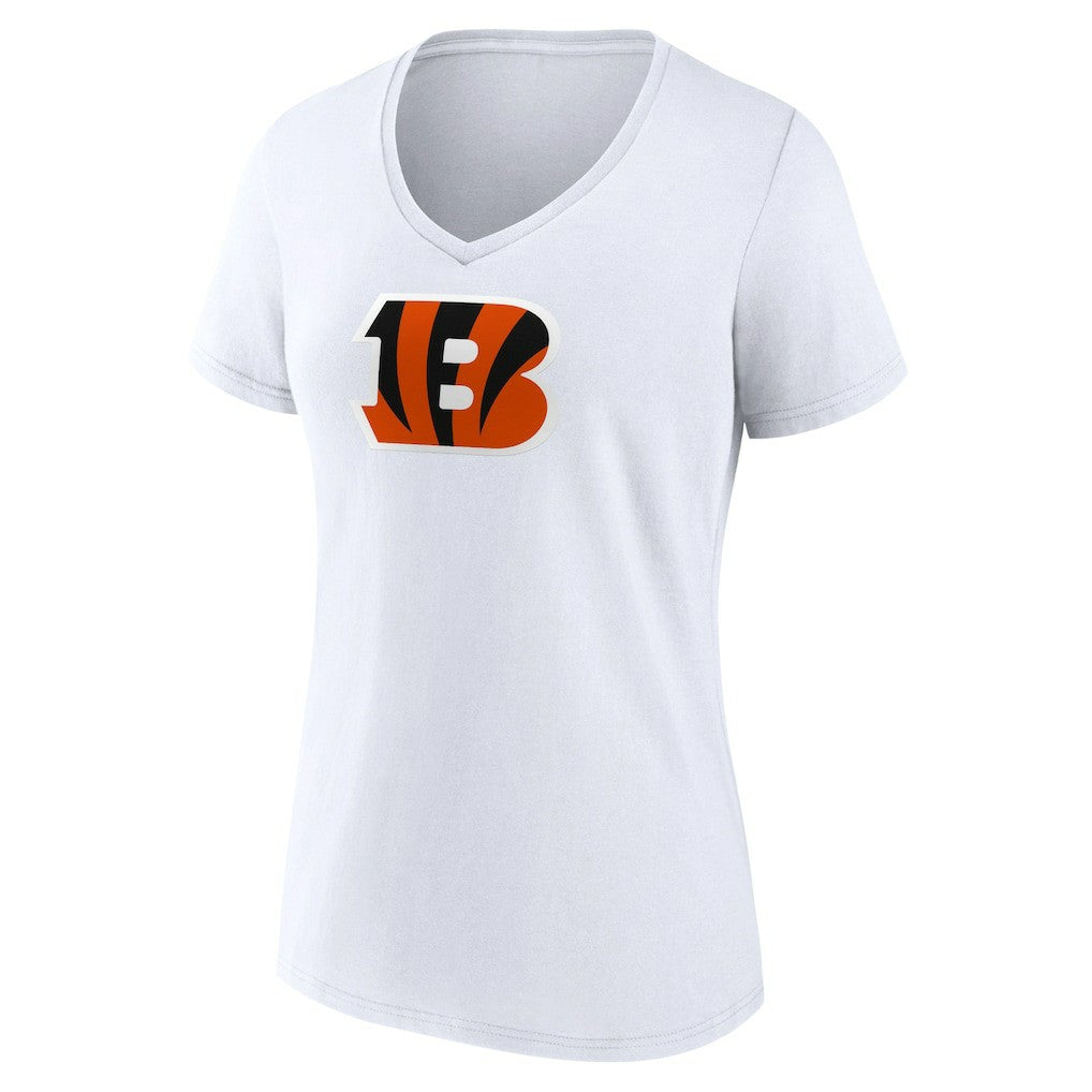 Cincinnati Bengals Women's Primary Team Logo V-Neck T-Shirt White - NFL