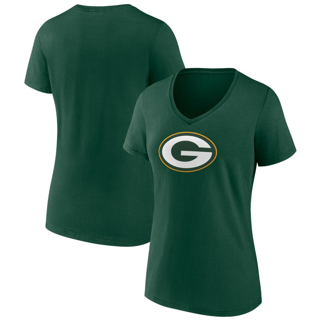 Green Bay Packers Women's Primary Team Logo V-Neck T-Shirt Green - NFL