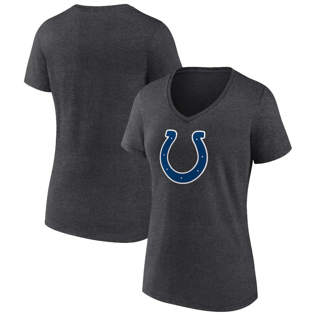 Indianapolis Colts Women's Primary Team Logo V-Neck T-Shirt Charcoal - NFL