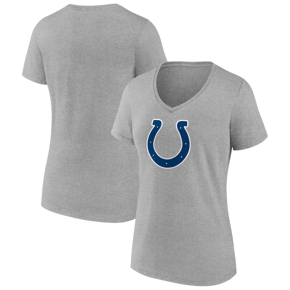 Indianapolis Colts Women's Primary Team Logo V-Neck T-Shirt Heather Gray - NFL
