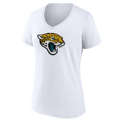 Jacksonville Jaguars Women's Primary Team Logo V-Neck T-Shirt White - NFL